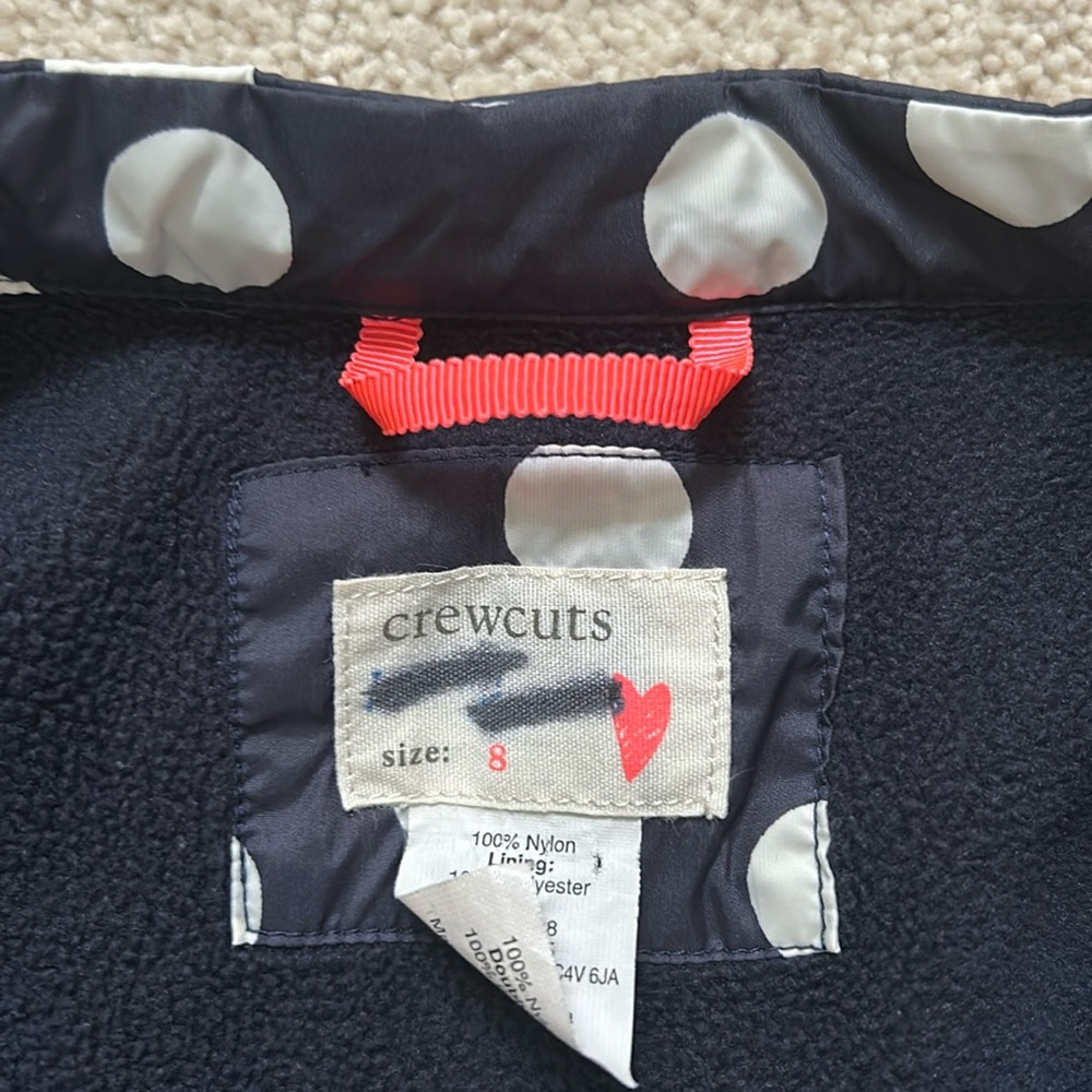 Crewcuts | navy white polka dots fleece jacket coat | 8 - Picture 4 of 7